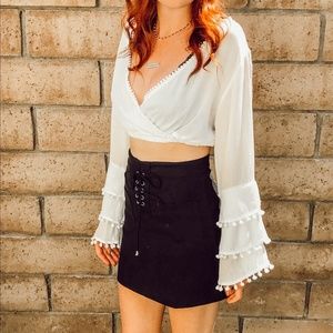 Long Sleeve Bohemian Crop Top